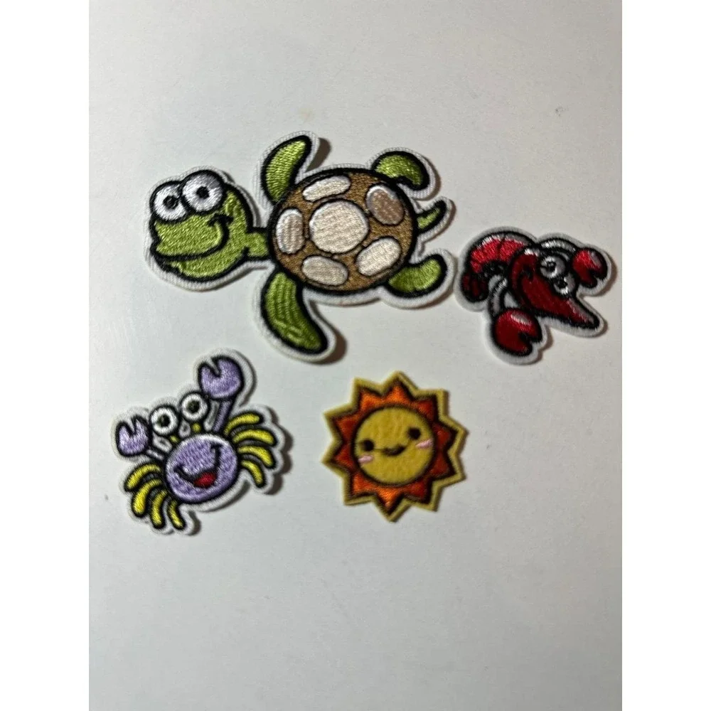 Ocean Themed Lot Of Four Patch Set Embroidered  NEW  Turtle